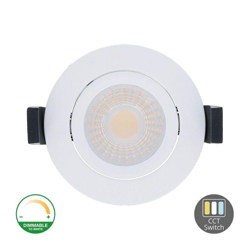 Luminária de embutir branca em alumínio, Maite, 7W, LED com interruptor branco, IP65 Luminária de embutir branca em alumínio, Maite, 7W, LED com interruptor branco, IP65