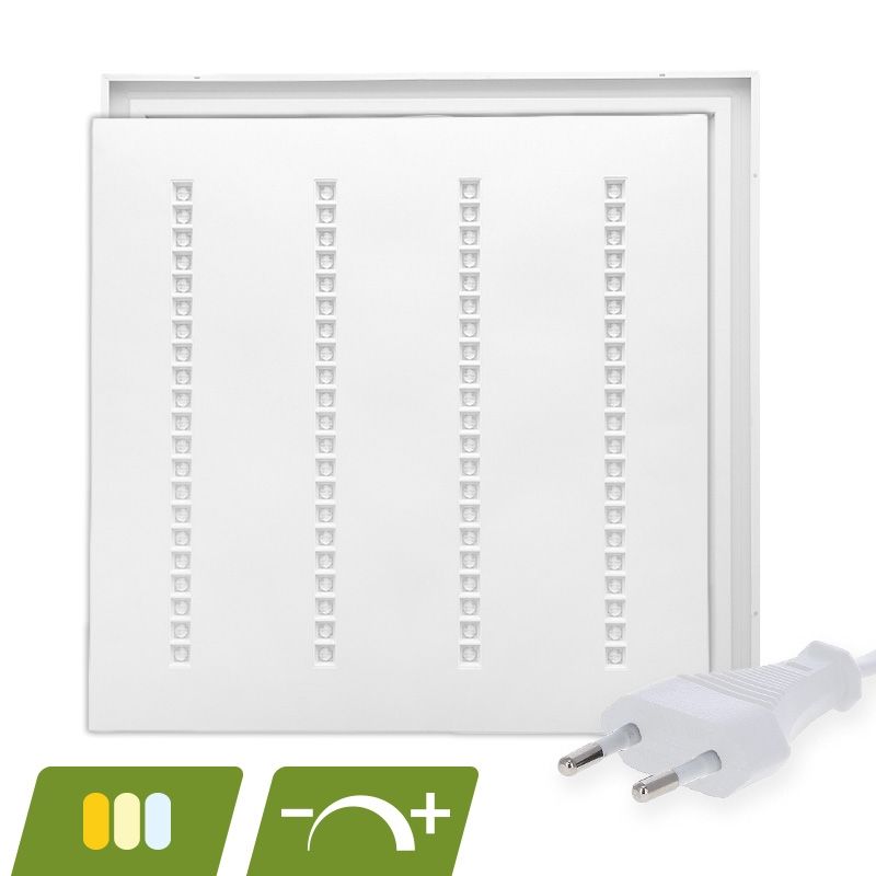 Painel LED Louvre 60x60 - 30W - interruptor branco - regulável - UGR <16