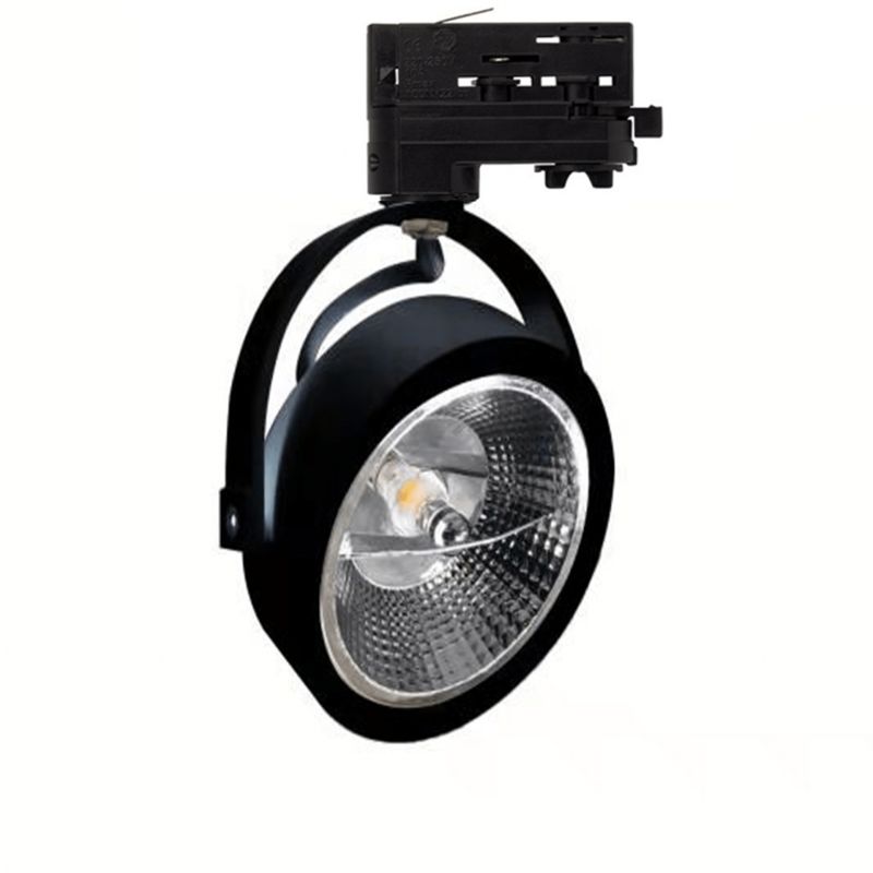 Refletor de trilho trifásico preto Tirsa, 15 W, 4000 K, Pro