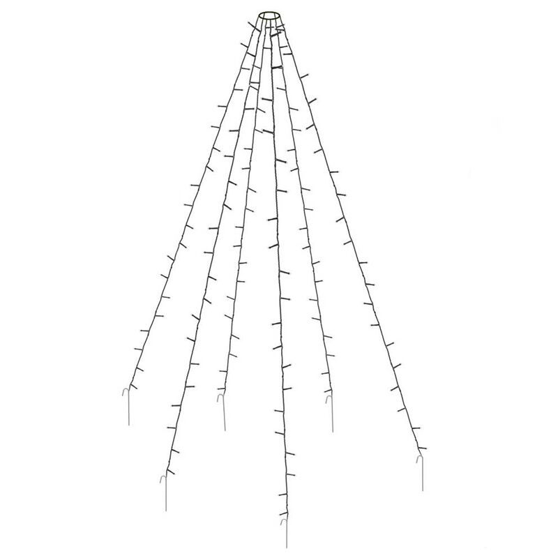 Iluminação para mastro de bandeira para uso externo, 192 LEDs, 6 fios de 2m, sem mastro.