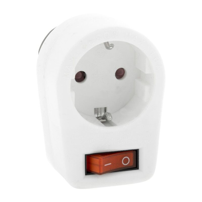 Interruptor de aterramento para lâmpada, 10/16A, branco.