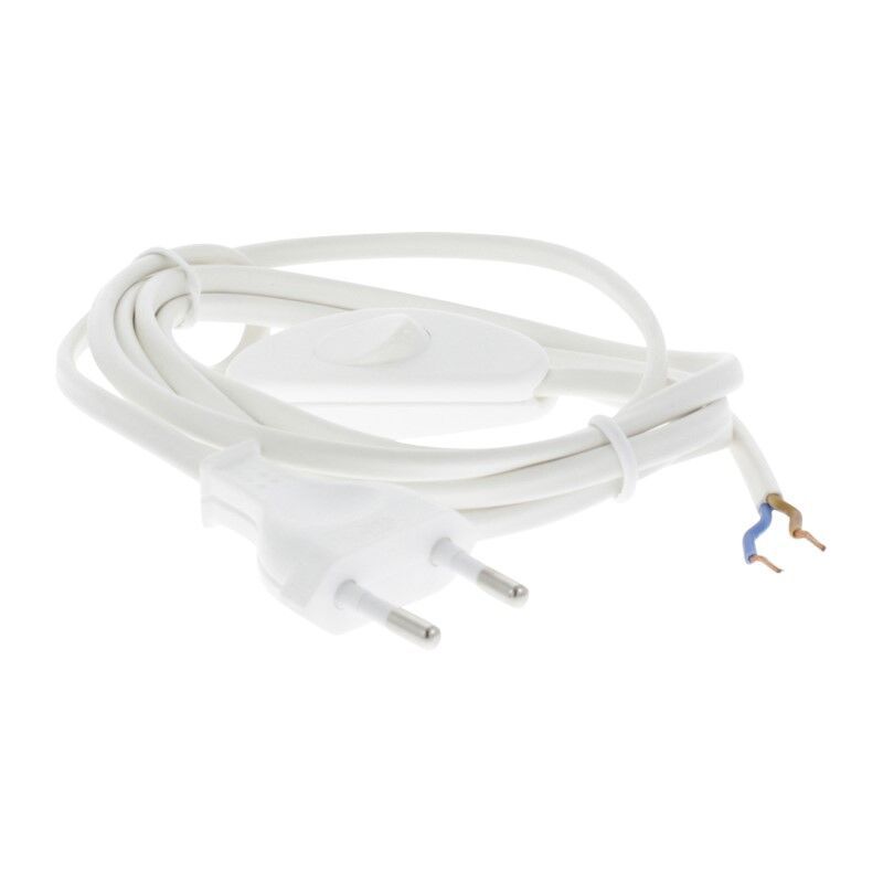 Cabo de conexão Q-Link, potência máxima de 1200 W, 2 conectores de 0,75 mm, 1,8 m, branco, com interruptor. Cabo de conexão Q-Link, potência máxima de 1200 W, 2 conectores de 0,75 mm, 1,8 m, branco, com interruptor.
