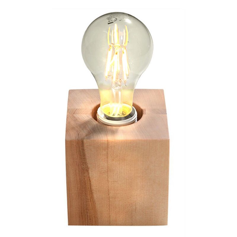 Candeeiro de mesa sem abajur de madeira castanho, Anniko