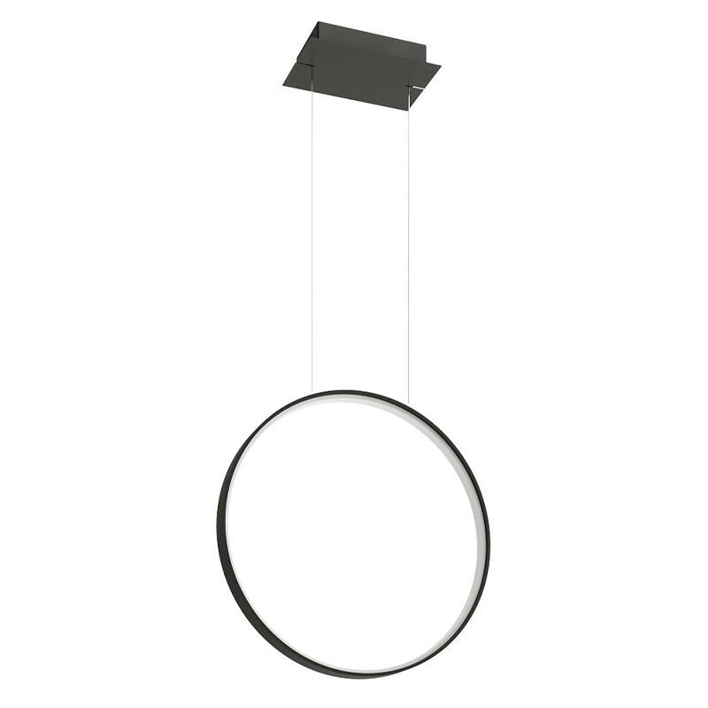 Candeeiro suspenso de alumínio preto, Ringo, 30W, LED 3000K