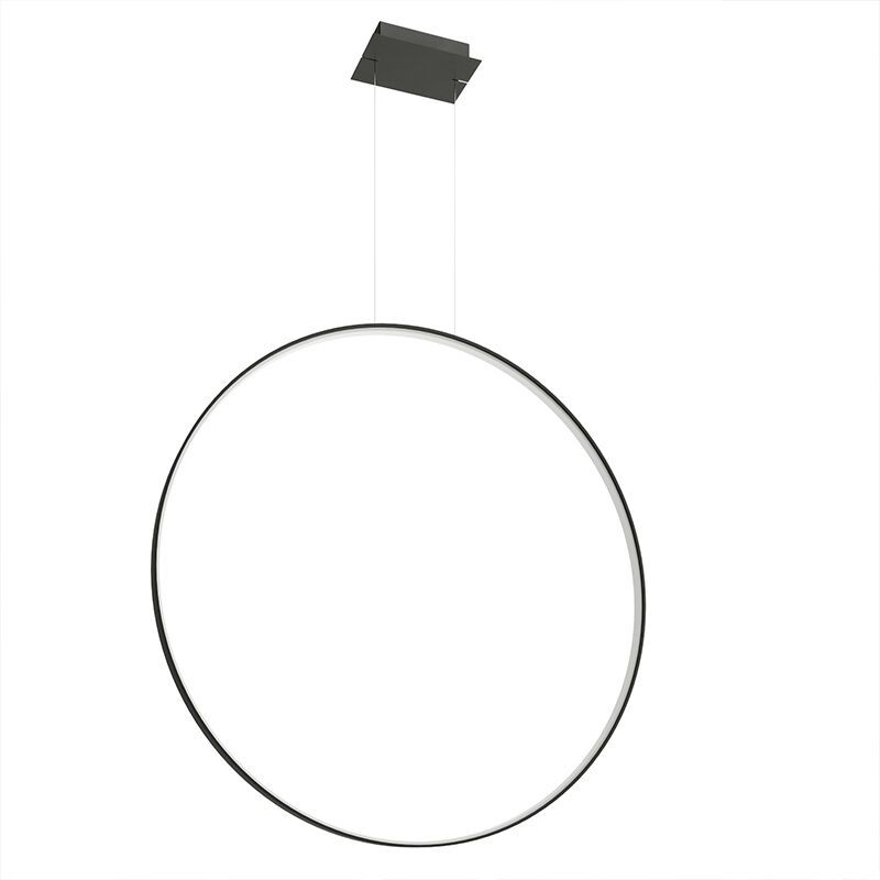 Candeeiro suspenso de alumínio preto, Ringo, 70W, LED 3000K