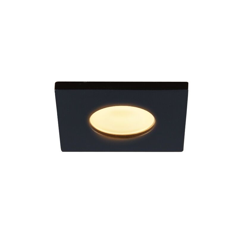 Foco de encastrar de veranda de alumínio preto, Dico, 3W, LED 2700K, IP65 Foco de encastrar de veranda de alumínio preto, Dico, 3W, LED 2700K, IP65