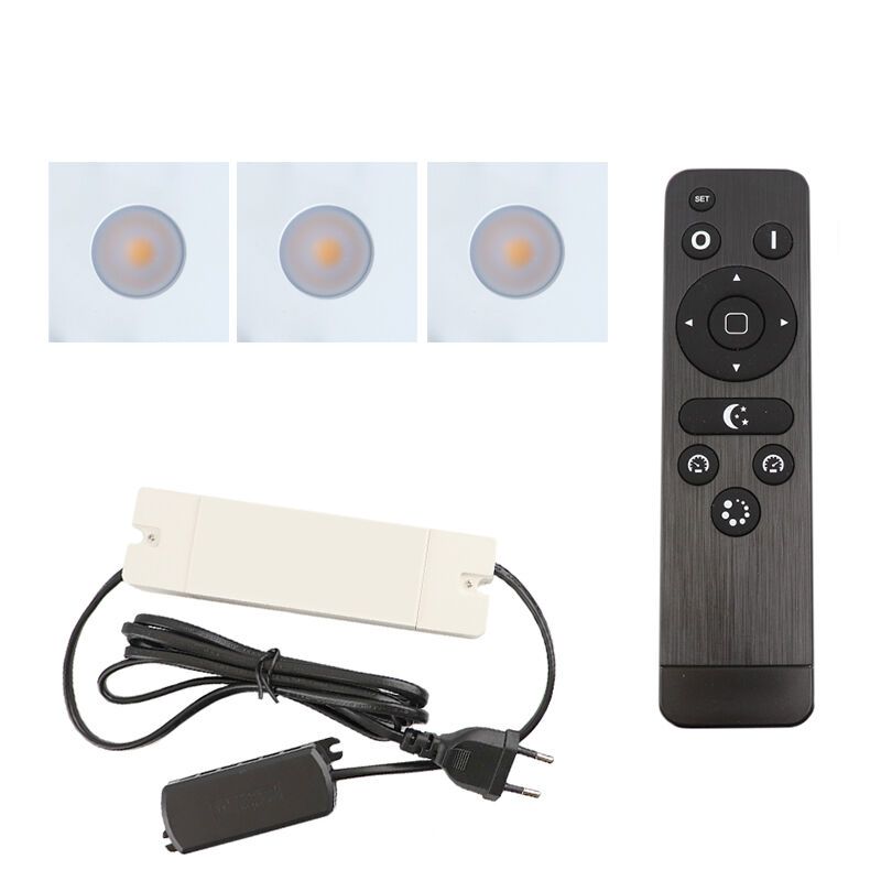 Foco de encastrar de veranda de alumínio branco, Dico, 9W, LED 2700K, IP65, com comando à distância Foco de encastrar de veranda de alumínio branco, Dico, 9W, LED 2700K, IP65, com comando à distância