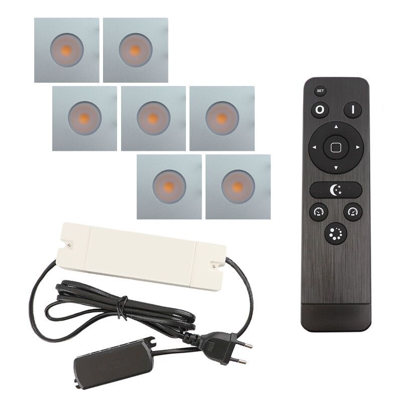Foco de encastrar de veranda de alumínio cromo, Dico, 21W, LED 2700K, IP65, com comando à distância