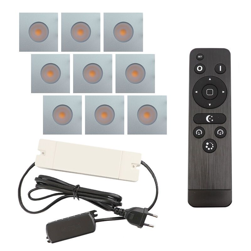 Foco de encastrar de veranda de alumínio cromo, Dico, 27W, LED 2700K, IP65, com comando à distância