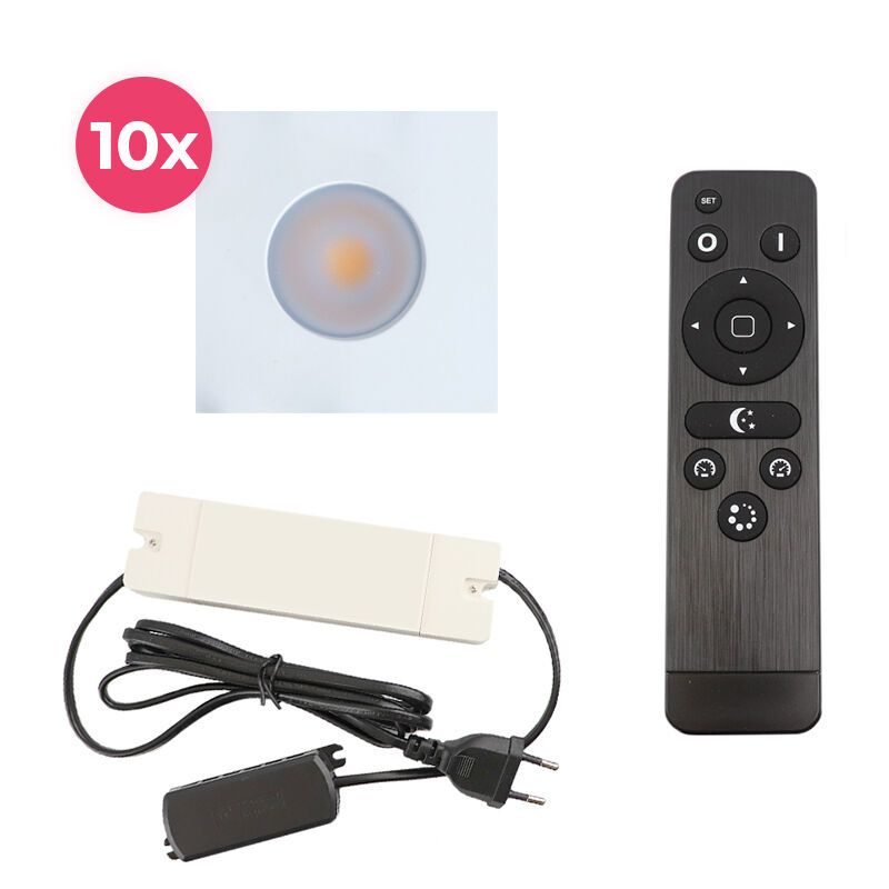 Foco de encastrar de veranda de alumínio branco, Dico, 30W, LED 2700K, IP65, com comando à distância