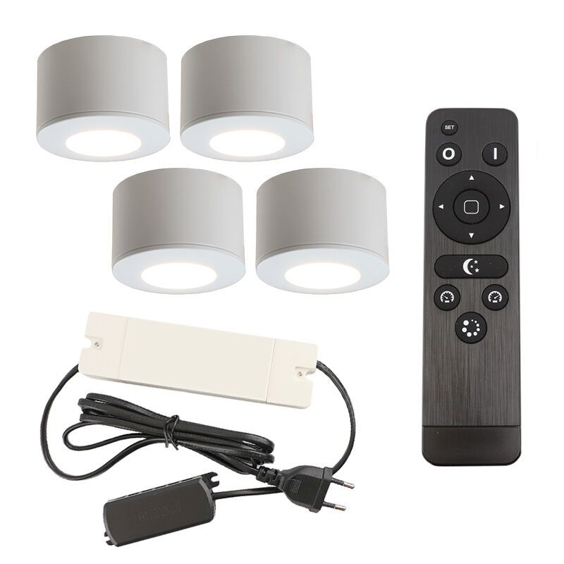 Aplique de teto de veranda de alumínio branco, Vasso, 12W, LED 2700K, IP44, com comando à distância Aplique de teto de veranda de alumínio branco, Vasso, 12W, LED 2700K, IP44, com comando à distância
