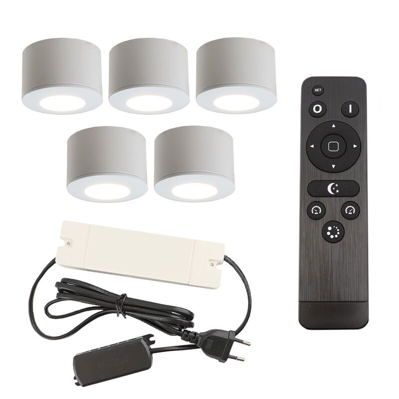 Aplique de teto de veranda de alumínio branco, Vasso, 15W, LED 2700K, IP44, com comando à distância