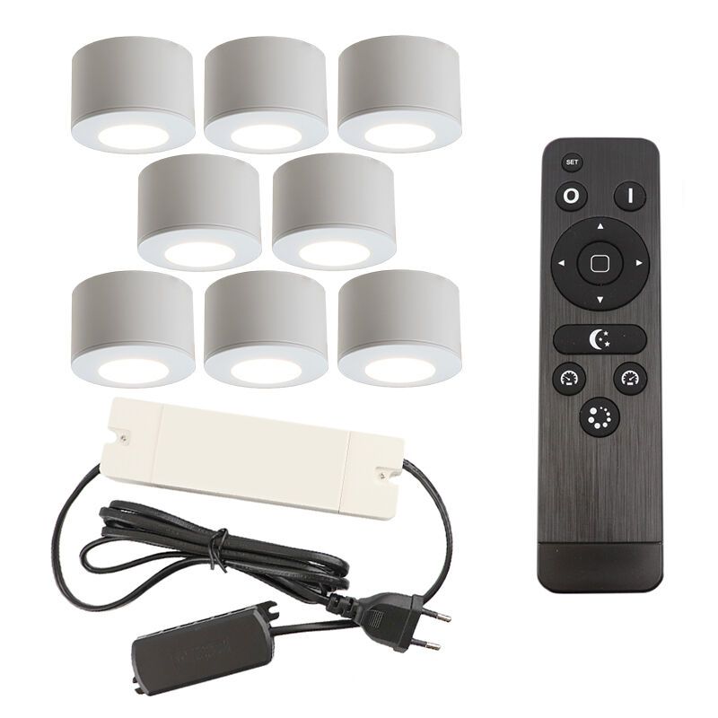 Aplique de teto de veranda de alumínio branco, Vasso, 24W, LED 2700K, IP44, com comando à distância
