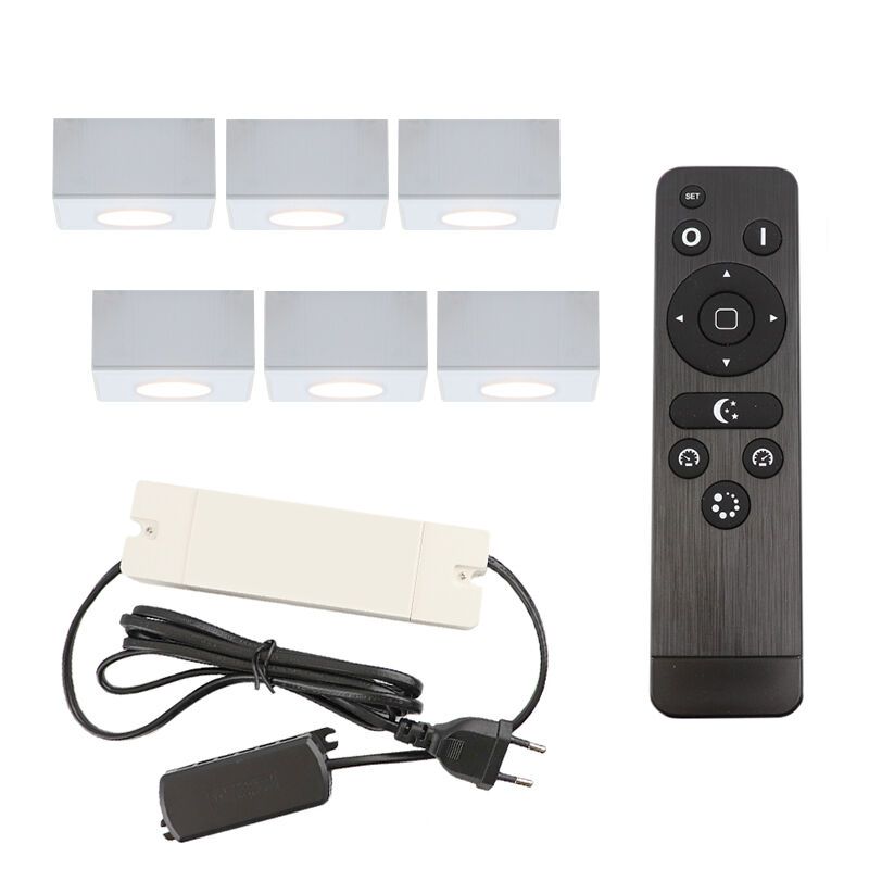 Aplique de teto de veranda de alumínio branco, Fredo, 18W, LED 2700K, IP44, com comando à distância
