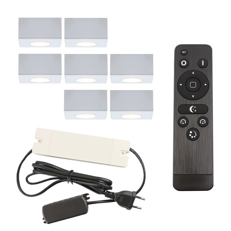 Aplique de teto de veranda de alumínio branco, Fredo, 21W, LED 2700K, IP44, com comando à distância