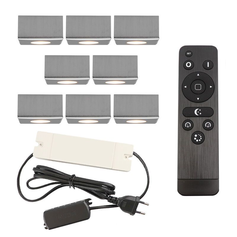 Aplique de teto de veranda de alumínio cromo, Fredo, 24W, LED 2700K, IP44, com comando à distância