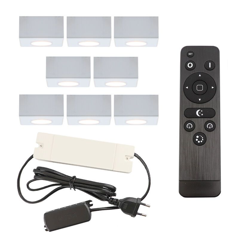 Aplique de teto de veranda de alumínio branco, Fredo, 24W, LED 2700K, IP44, com comando à distância