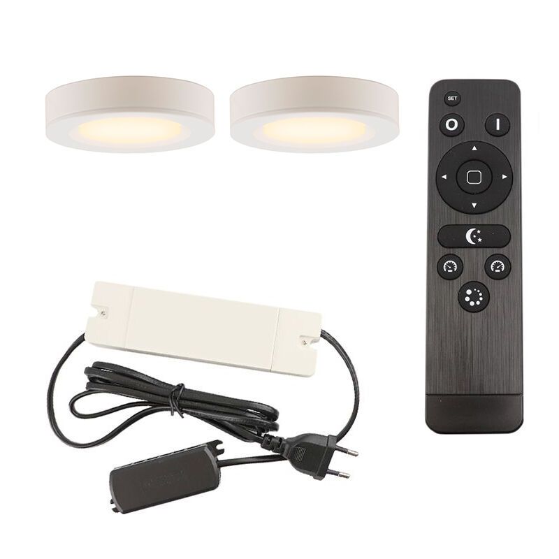 Régua LED cozinha de alumínio branca, Sana, 3W, LED 2700K, com comando à distância