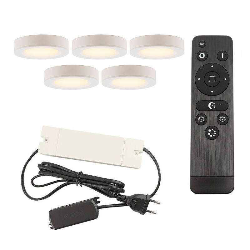Régua LED cozinha de alumínio branca, Sana, 3W, LED 2700K, com comando à distância