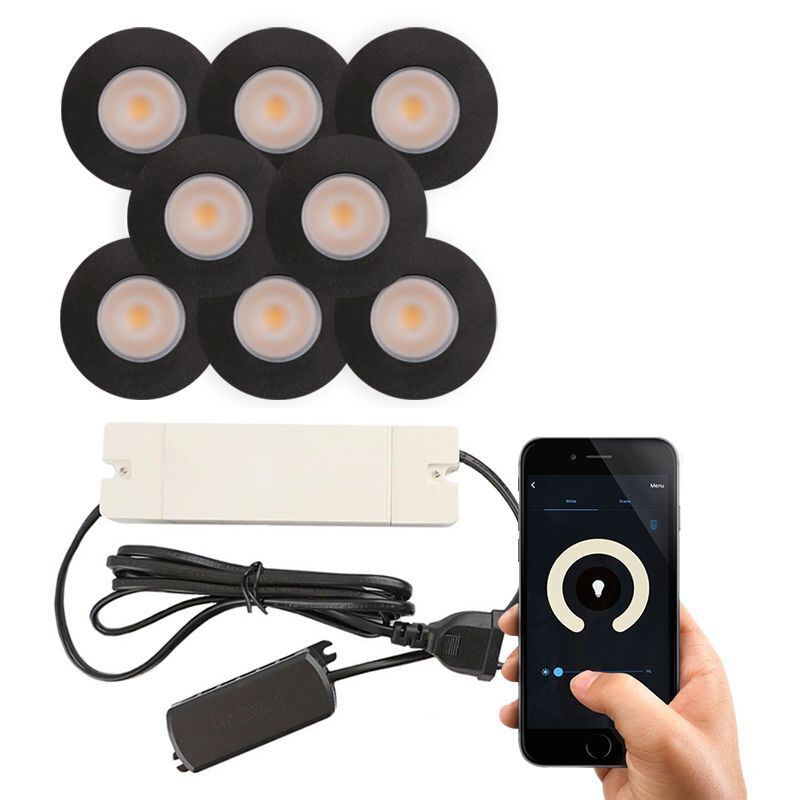 Foco de encastrar de veranda de alumínio preto, Dico, 3W, LED 2700K, IP65