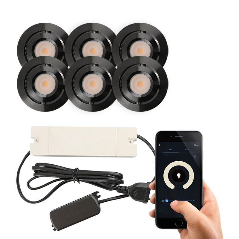 Foco de encastrar de veranda de alumínio preto, Rona, 3W, LED 2700K, IP44