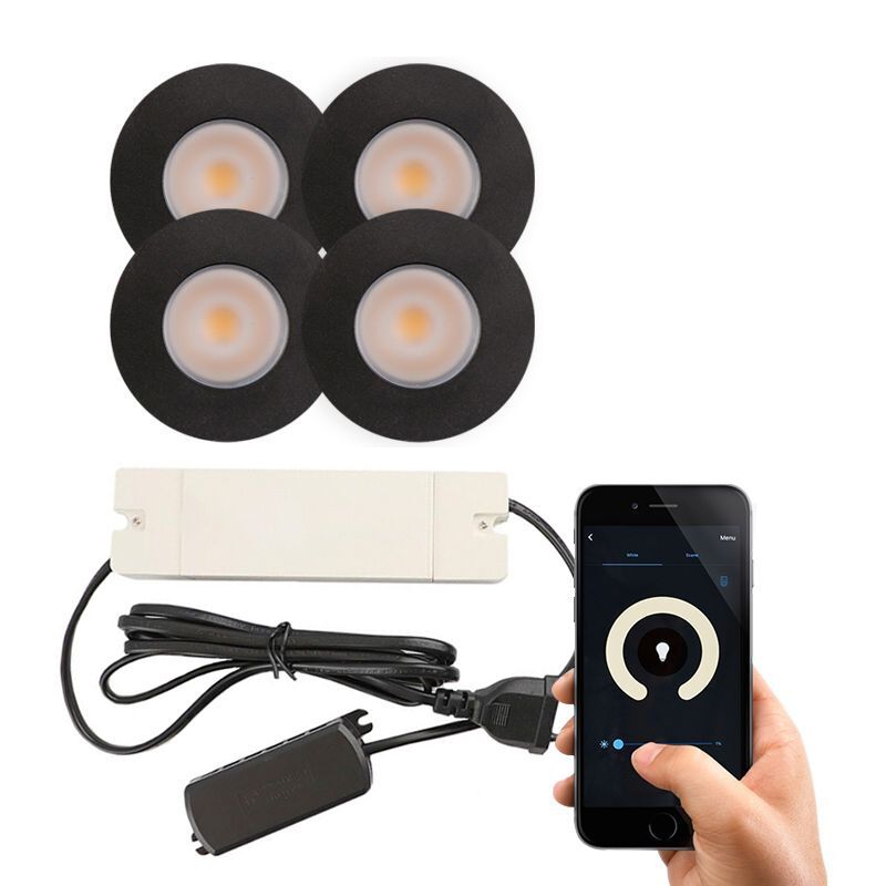 Foco de encastrar de veranda de alumínio preto, Dico, 3W, LED 2700K, IP65