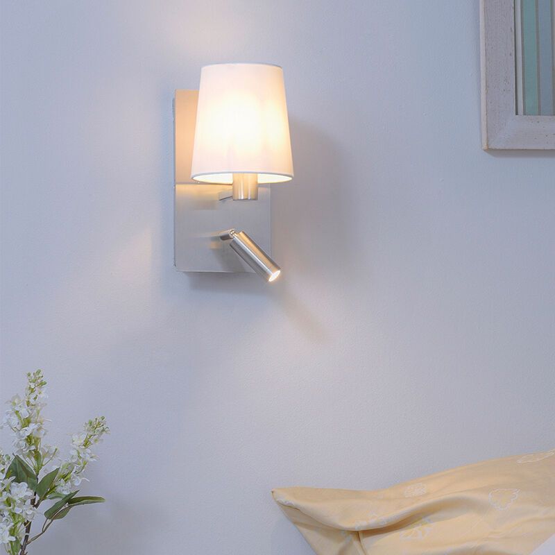 Aplique de parede clássico níquel, Soro, 40W, LED 3000K, com interruptor