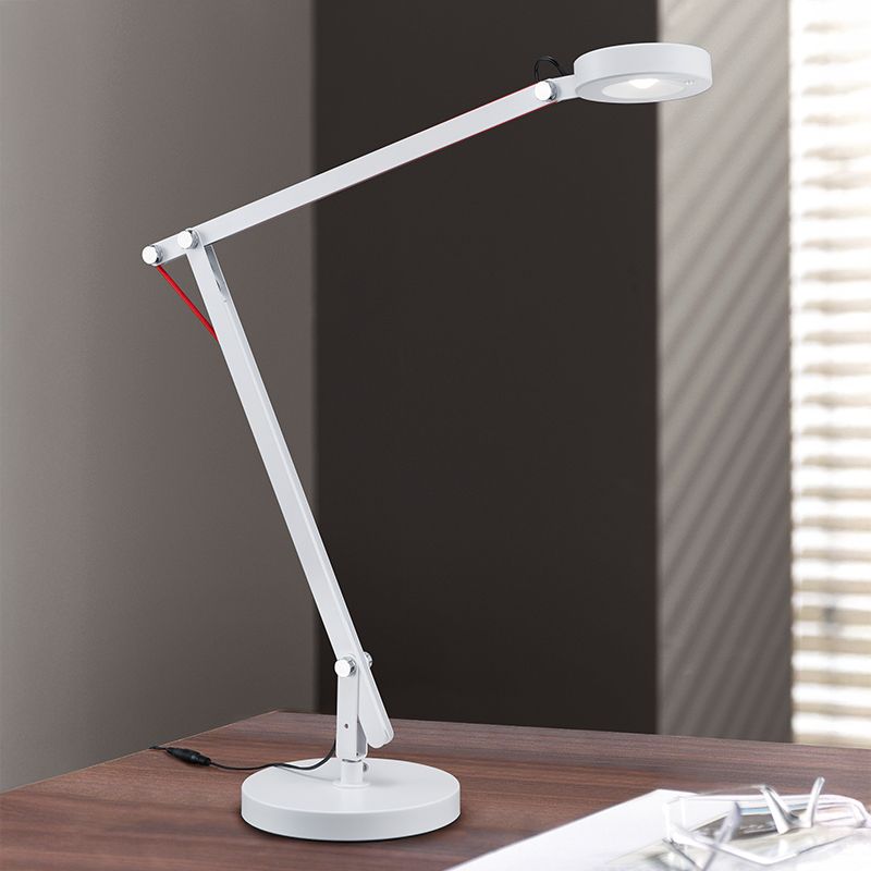 Candeeiro de mesa moderno branco, Pardoes, 5W, LED 3000K, com interruptor Candeeiro de mesa moderno branco, Pardoes, 5W, LED 3000K, com interruptor