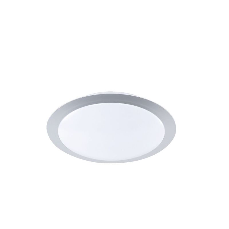 Plafon de plástico prateado, Ramsgate, 9W, LED 3000K