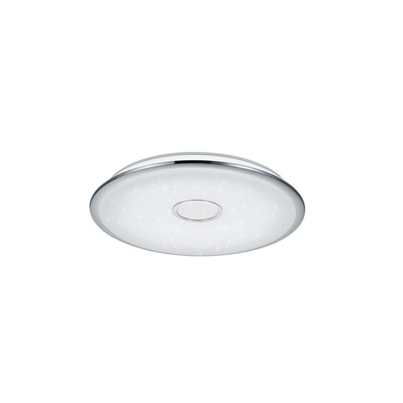 Plafon de vidro cromo, Yailee, 100W, LED ajustável de branco quente a branco frio, com comando à distância