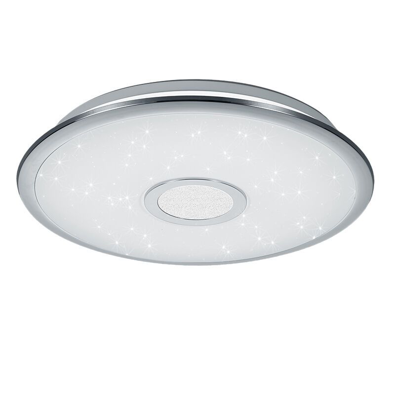 Plafon de plástico cromo, Yailee, 30W, LED ajustável de branco quente a branco frio, com comando à distância