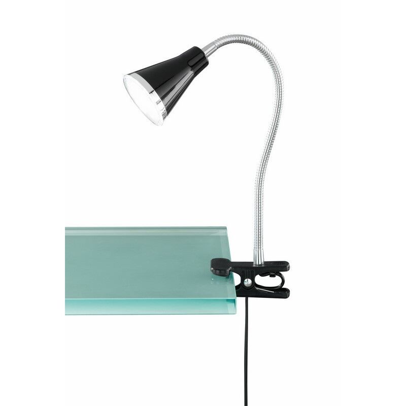 Foco com mola de plástico preto, Taimi, 3,8W, LED 3000K, com interruptor