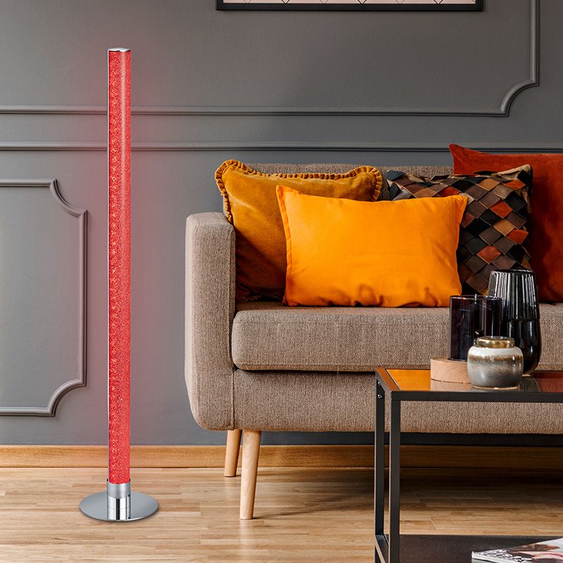 Candeeiro de pé moderno cromo, Vacio, 10W, LED 3000K, com comando à distância Candeeiro de pé moderno cromo, Vacio, 10W, LED 3000K, com comando à distância