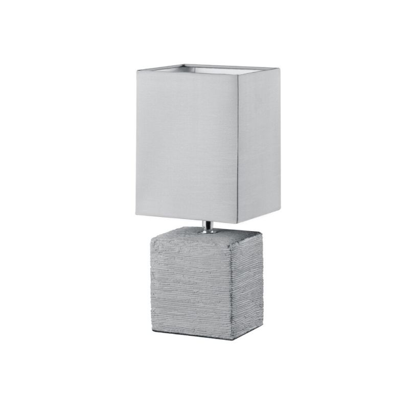 Candeeiro de mesa de cerâmica cinzento, Karola, com interruptor