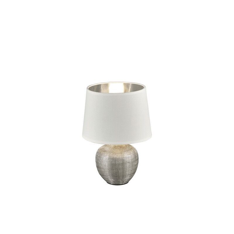 Candeeiro de mesa de cerâmica prateado, Yet, com interruptor