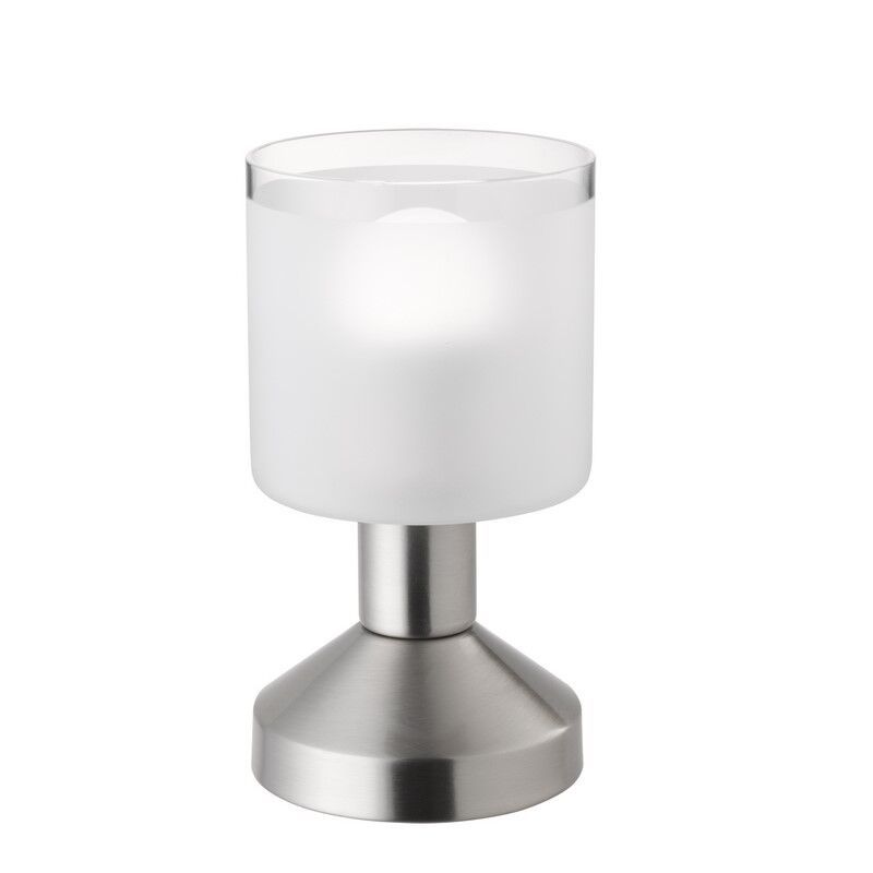 Candeeiro de mesa moderno níquel, Vilou, com interruptor