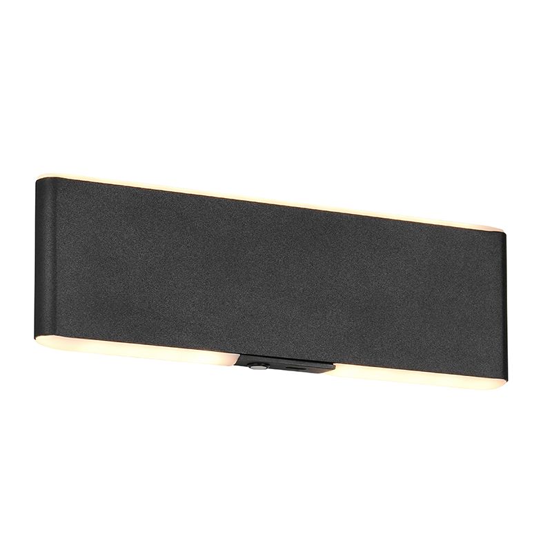 Candeeiro up down moderno preto, Zwier, 2W, LED ajustável de branco quente a branco frio, com interruptor