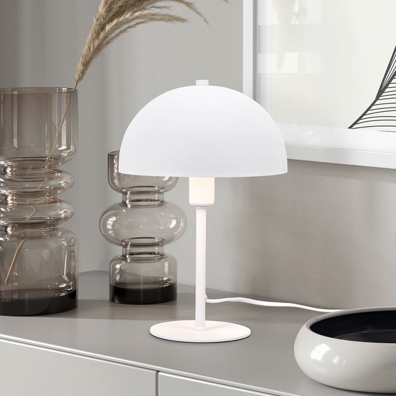 Candeeiro de mesa moderno branco, Fransisca, com interruptor