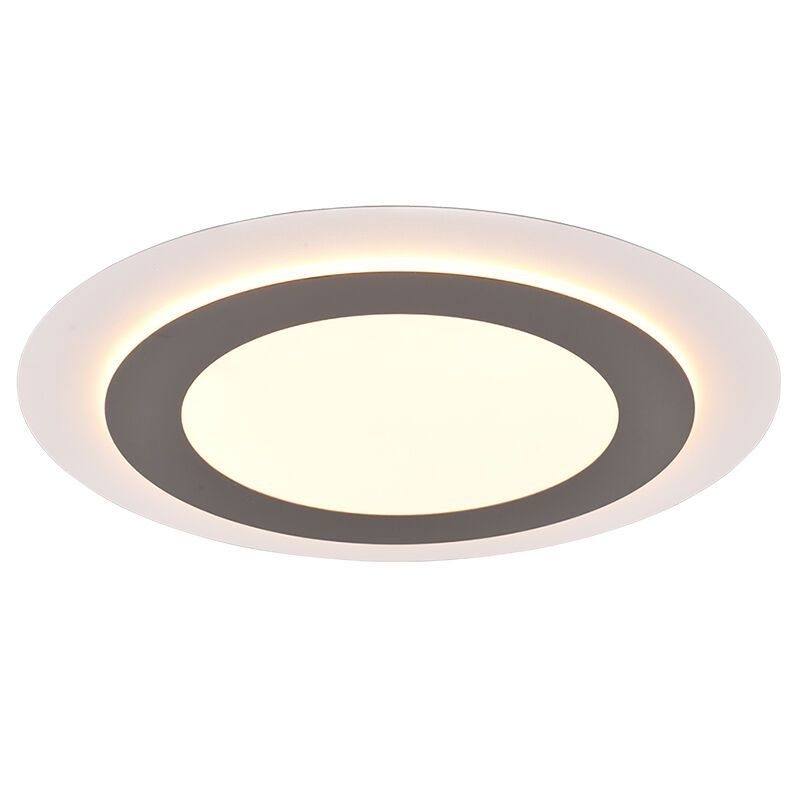 Plafon moderno níquel, Frans, 42W, LED ajustável de branco quente a branco frio, com comando à distância