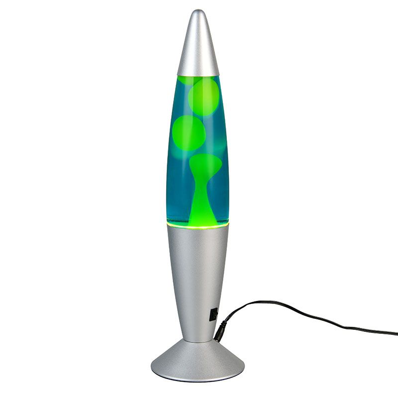 Candeeiro de lava de vidro verde, Coert, 21W, LED 3000K, com interruptor
