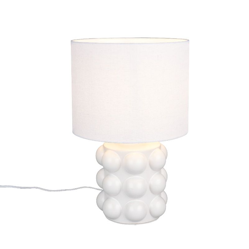 Candeeiro de mesa de cerâmica branco, Cihad, com interruptor