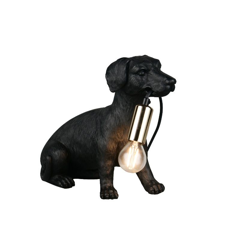 Candeeiro de mesa de plástico preto, Doggo
