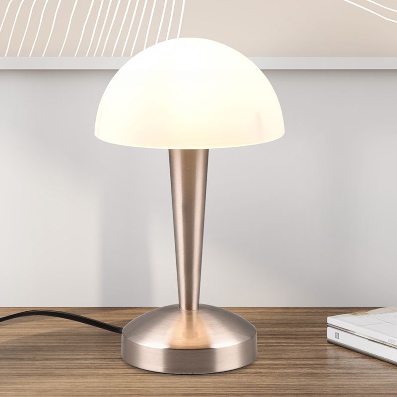 Candeeiro de mesa moderno níquel, Delila, com dimmer tátil