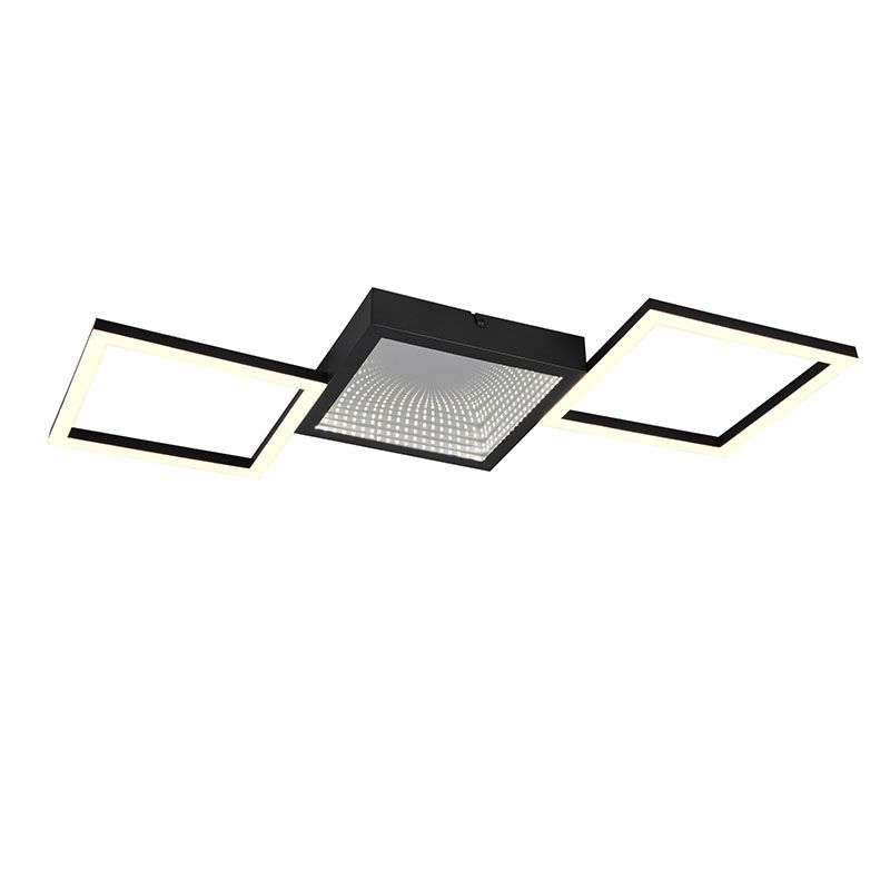 Candeeiro de teto design preto, Gelka, 24W, LED 3000K, regulável em 3 níveis