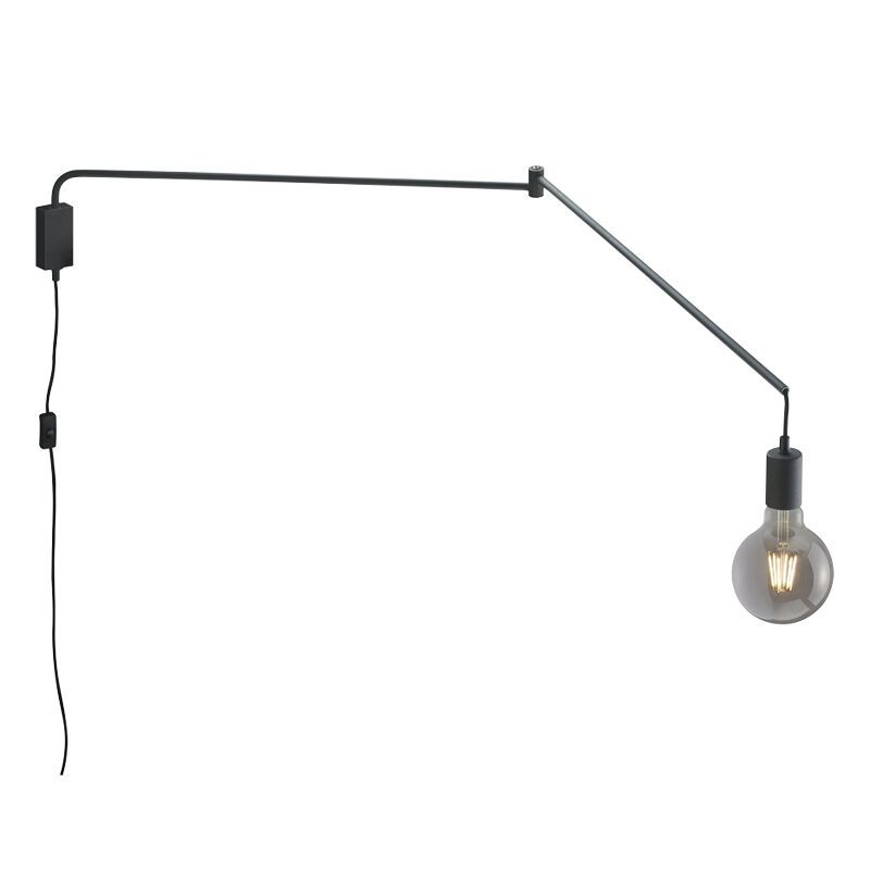 Aplique de parede moderno preto, Filippus, com interruptor