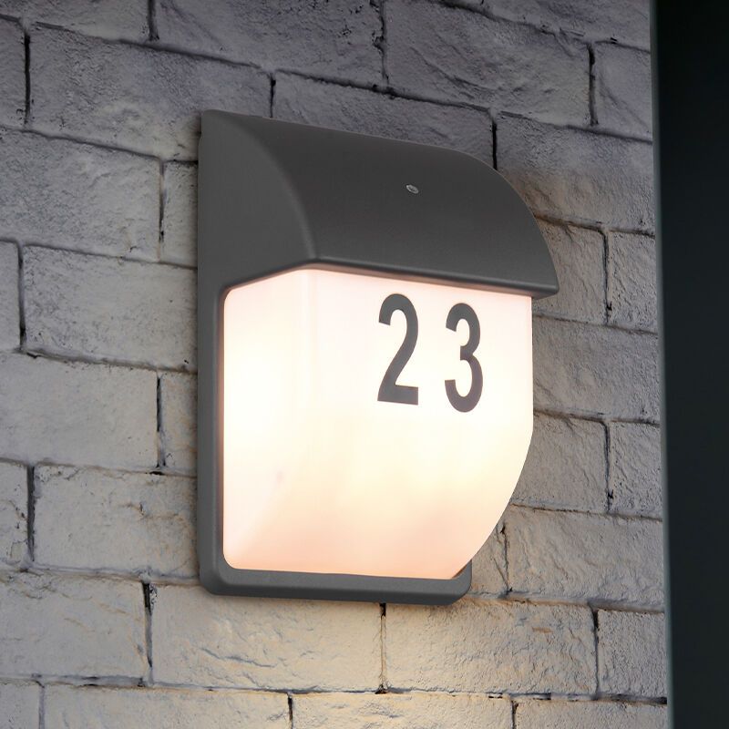 Candeeiro de parede exterior com sensor crepuscular moderno antracite, Remmert, IP44