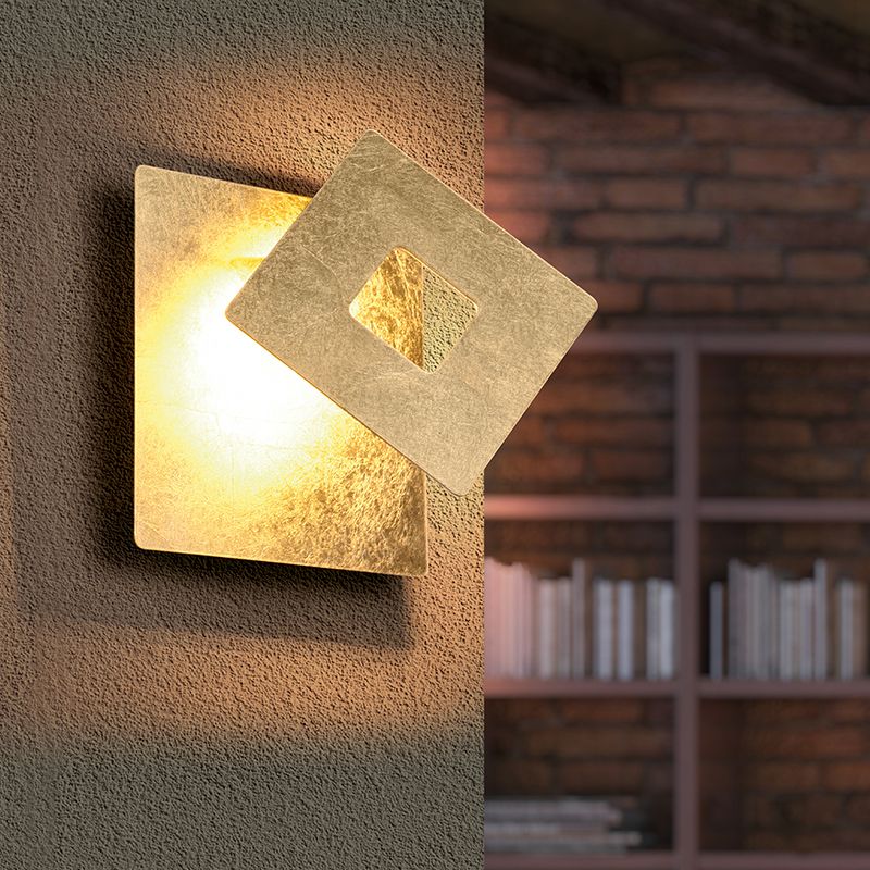 Aplique de parede design dourado, Ting, 6W, LED 3000K Aplique de parede design dourado, Ting, 6W, LED 3000K