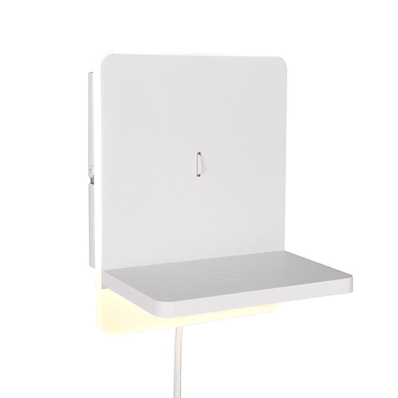 Aplique de parede moderno branco, Margje, 9W, LED 3000K, com interruptor Aplique de parede moderno branco, Margje, 9W, LED 3000K, com interruptor