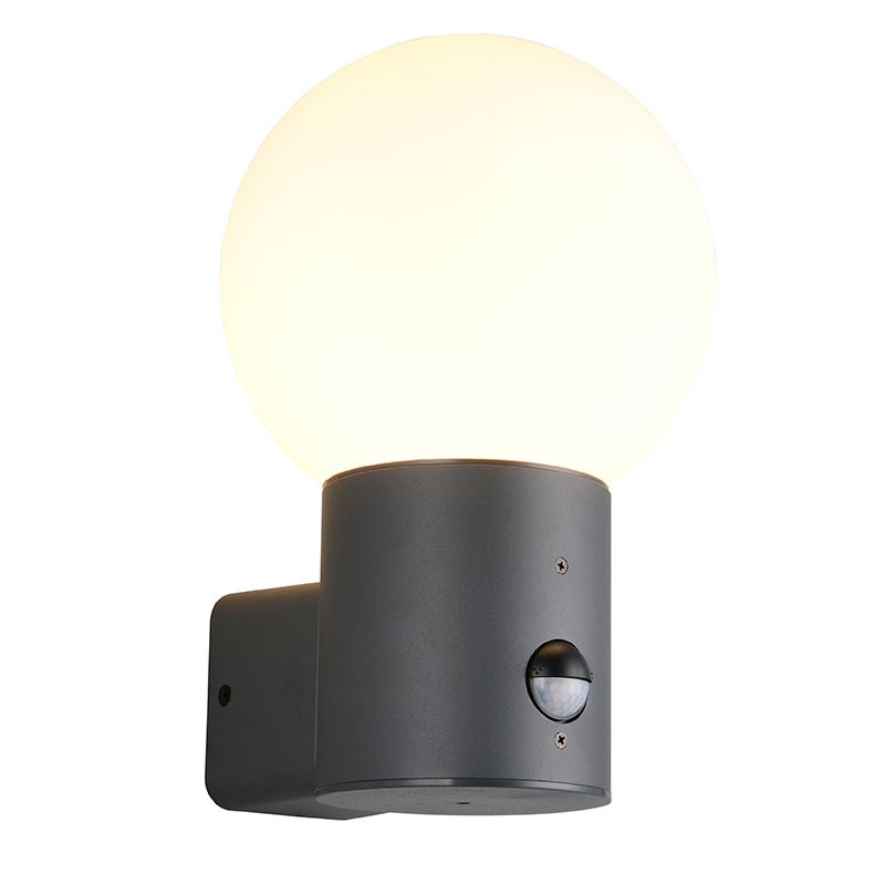 Candeeiro de parede exterior com sensor de movimento moderno antracite, Ouarda, IP44