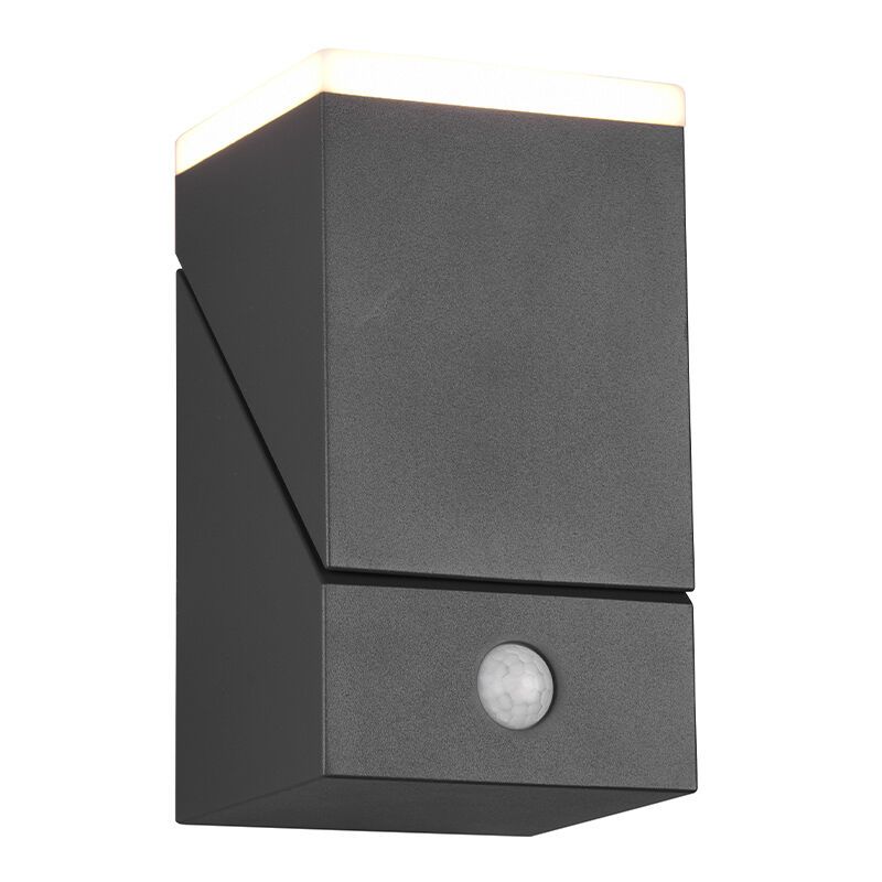 Candeeiro de parede exterior com sensor de movimento moderno antracite, Liron, 7W, LED 3000K, IP54